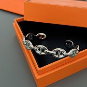 Fortok Hermes Chain D'Ancre Echainee Silver Bracelet - 1