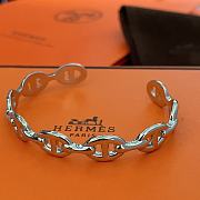 Fortok Hermes Chain D'Ancre Echainee Silver Bracelet - 2