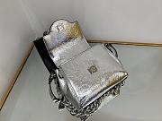 Fortok Versace La Medusa Top Handle Bag in Silver Metalic Leather 20x10x17cm - 4