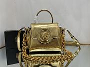 Fortok Versace La Medusa Top Handle Bag in Gold Metalic Leather 20x10x17cm - 1