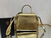 Fortok Versace La Medusa Top Handle Bag in Gold Metalic Leather 20x10x17cm - 5