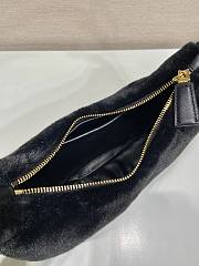 Fortok Prada Moon Shearling Bag in Black 22.5x18.5x6.5cm - 5