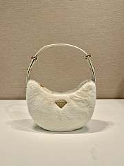 Fortok Prada Moon Shearling Bag in White 22.5x18.5x6.5cm - 1