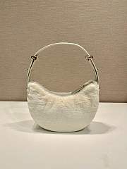 Fortok Prada Moon Shearling Bag in White 22.5x18.5x6.5cm - 5
