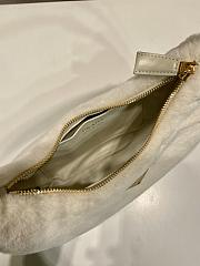 Fortok Prada Moon Shearling Bag in White 22.5x18.5x6.5cm - 6