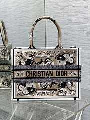 Fortok Dior Beige Butterfly Bandana Emroidery Tote Bag 36x18x28cm - 1