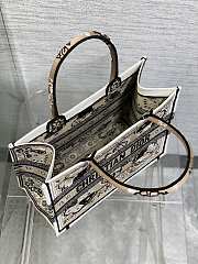 Fortok Dior Beige Butterfly Bandana Emroidery Tote Bag 36x18x28cm - 4