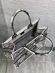 Fortok Dior Black Butterfly Bandana Emroidery Tote Bag 36x18x28cm - 5