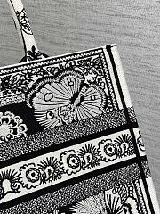 Fortok Dior Black Butterfly Bandana Emroidery Tote Bag 36x18x28cm - 4