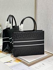 Fortok Dior Black Perforated Embossed Oblique Calfskin Tote Bag 36x28cm - 6