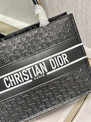 Fortok Dior Black Perforated Embossed Oblique Calfskin Tote Bag 36x28cm - 4
