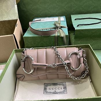 Fortok Gucci Horsebit Chain Small Shoulder Bag Taupe 38x15x16cm