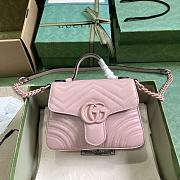 Fortok Gucci Pink GG Marmont Mini Top Handle Bag 15.5x21x8cm - 1