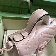 Fortok Gucci Pink GG Marmont Mini Top Handle Bag 15.5x21x8cm - 6