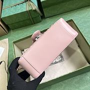 Fortok Gucci Pink GG Marmont Mini Top Handle Bag 15.5x21x8cm - 5