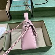 Fortok Gucci Pink GG Marmont Mini Top Handle Bag 15.5x21x8cm - 4
