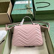 Fortok Gucci Pink GG Marmont Mini Top Handle Bag 15.5x21x8cm - 2