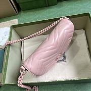 Fortok Gucci Pink GG Marmont Matelassé Chain Bag 14.5x20x4cm - 6