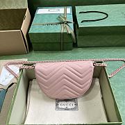Fortok Gucci Pink GG Marmont Matelassé Chain Bag 14.5x20x4cm - 4