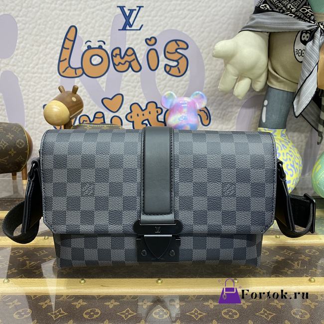 Fortok Louis Vuitton S-Cape Messenger Damier Bag Black M46794 28x16x10cm - 1