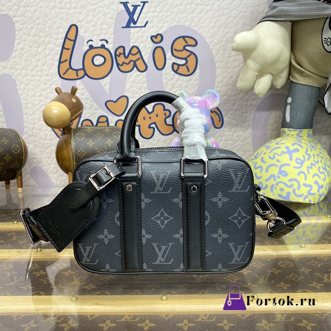 Fortok Louis Vuitton Nano Porte Documents Voyage Bag Black M82770 20x13x5.5cm - 1