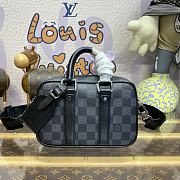 Fortok Louis Vuitton Nano Porte Documents Voyage Damier Bag Black M82770 20x13x5.5cm - 1