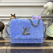 Fortok Louis Vuittin Twist Shearling Bag Blue M21040 23x17x9.5cm - 1
