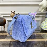 Fortok Louis Vuittin Twist Shearling Bag Blue M21040 23x17x9.5cm - 5
