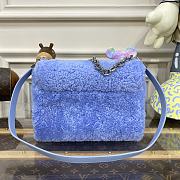 Fortok Louis Vuittin Twist Shearling Bag Blue M21040 23x17x9.5cm - 3