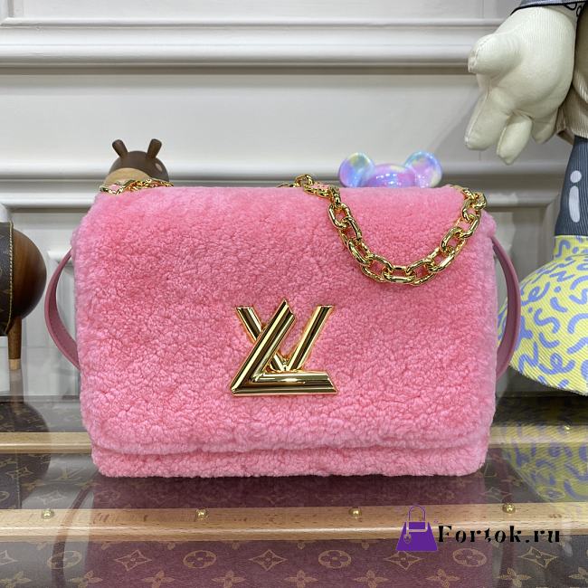 Fortok Louis Vuittin Twist Shearling Bag Pink M21320 23x17x9.5cm - 1