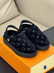 Fortok Louis Vuitton Aspen Platform Clog Shoes Black - 1