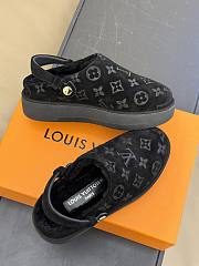 Fortok Louis Vuitton Aspen Platform Clog Shoes Black - 2