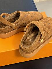 Fortok Louis Vuitton Aspen Platform Clog Shoes Brown - 3