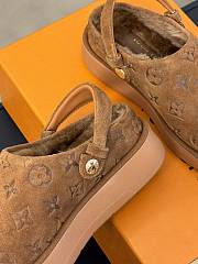 Fortok Louis Vuitton Aspen Platform Clog Shoes Brown - 2