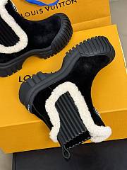 Fortok Louis Vuitton Ski Ruby Flat Ankle Boot Black - 6