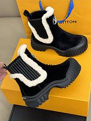 Fortok Louis Vuitton Ski Ruby Flat Ankle Boot Black - 3