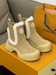 Fortok Louis Vuitton Ski Ruby Flat Ankle Boot Beige - 1