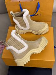 Fortok Louis Vuitton Ski Ruby Flat Ankle Boot Beige - 5