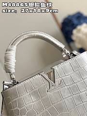  Fortok Louis Vuitton Capucines MM Crocodile in Silver M48865 27x18x9cm - 2