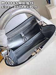  Fortok Louis Vuitton Capucines MM Crocodile in Silver M48865 27x18x9cm - 5