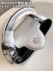  Fortok Louis Vuitton Capucines MM Crocodile in Silver M48865 27x18x9cm - 6