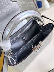 Fortok Louis Vuitton Capucines Silver Ostrich Pattern Bag M48865 27x18x9cm - 3
