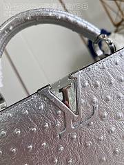 Fortok Louis Vuitton Capucines Silver Ostrich Pattern Bag M48865 27x18x9cm - 6