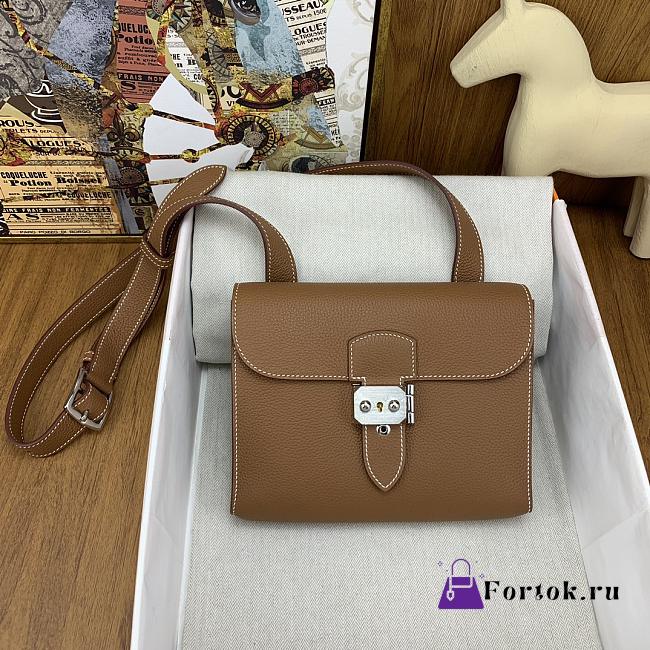 Fortok Hermes Sac A Depeches Togo Leather Bag in Brown 21cm - 1