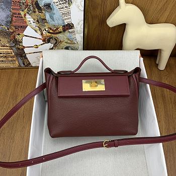 Fortok Hermes Kelly Evercolor Mini Bag in Burgundy 21cm