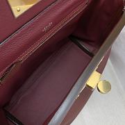 Fortok Hermes Kelly Evercolor Mini Bag in Burgundy 21cm - 6