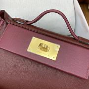 Fortok Hermes Kelly Evercolor Mini Bag in Burgundy 21cm - 5