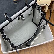 Fortok Hermes Herbags Black and Grey Silver Hardware Bag 25x31x10cm - 2