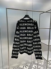 Fortok Balenciaga Horizontal Allover Cropped Kinitted Cardigan Black - 5