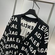 Fortok Balenciaga Horizontal Allover Cropped Kinitted Cardigan Black - 4